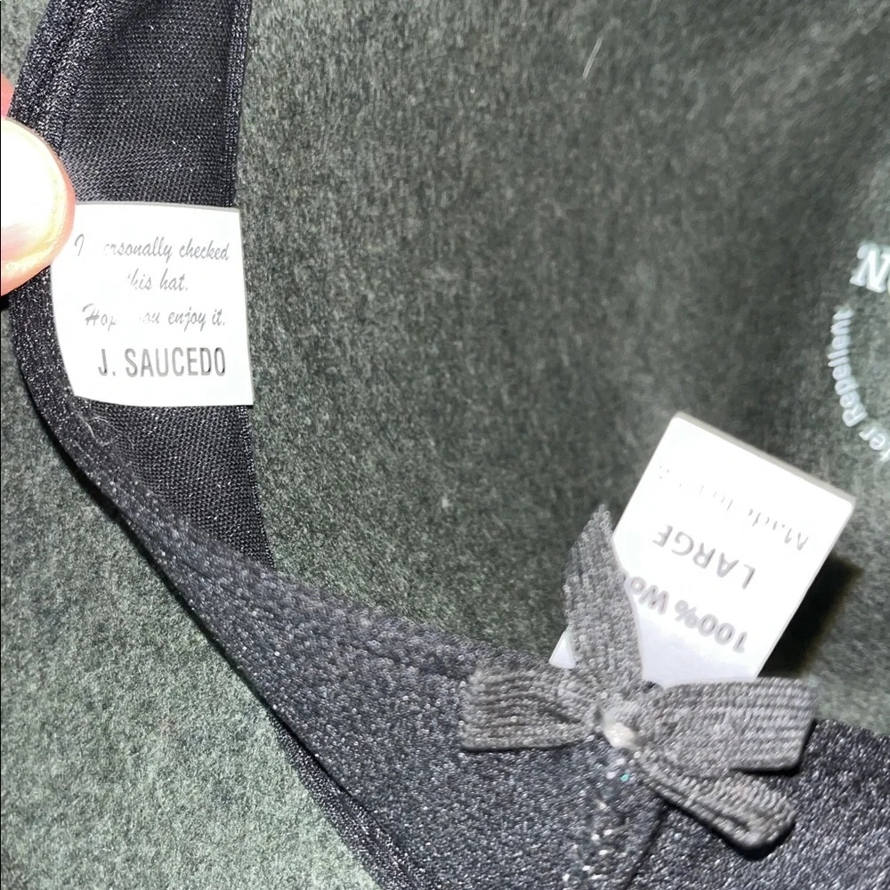 Green 100% Wool Felt STETSON Cromwell men’s Fedora brim Hat L NWOT USA Made - Picture 6 of 6